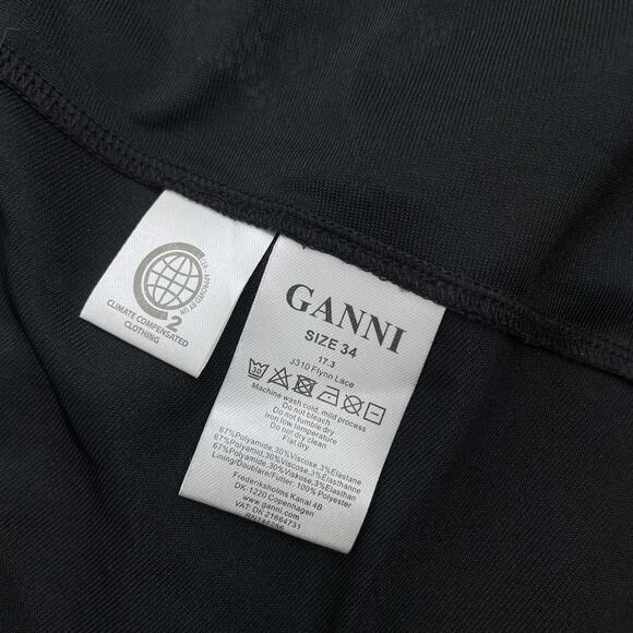 Ganni Flynn Lace Ruffle Wrap Dress Burgundy Black Size 2 - Picture 11 of 11